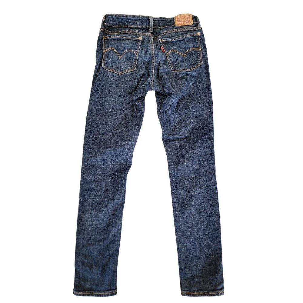 Levis 711 Skinny Jeans Womens Size 27 Blue Mid-Rise Stretch Denim - Picture 3 of 7